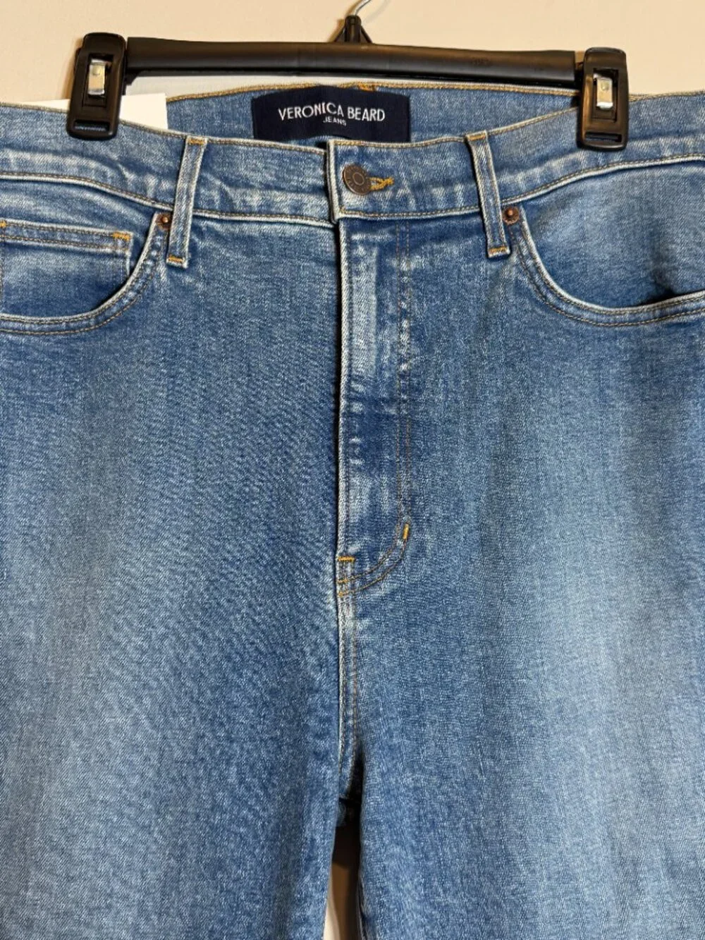 Veronica Beard Beverly Loafer High-Rise Skinny Flare Jeans Womens 32 Ripple Haze